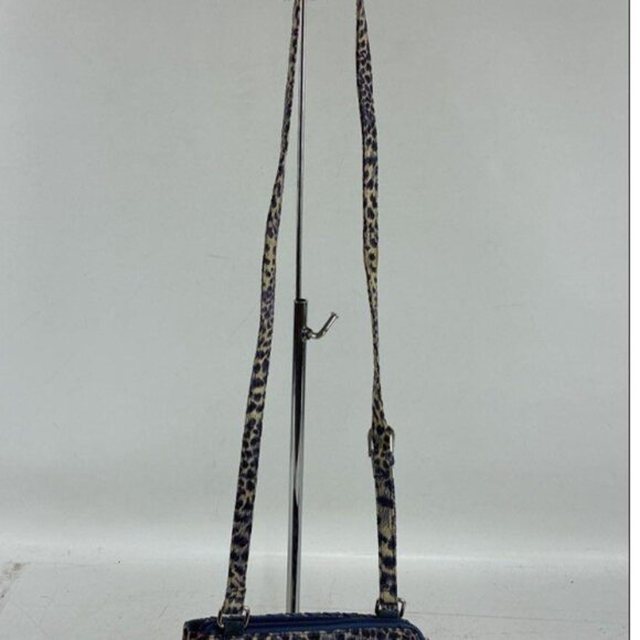 Sharif Blue Animal Print Cross Body Bag 9 x 6 x 4 Calfskin - Picture 5 of 12